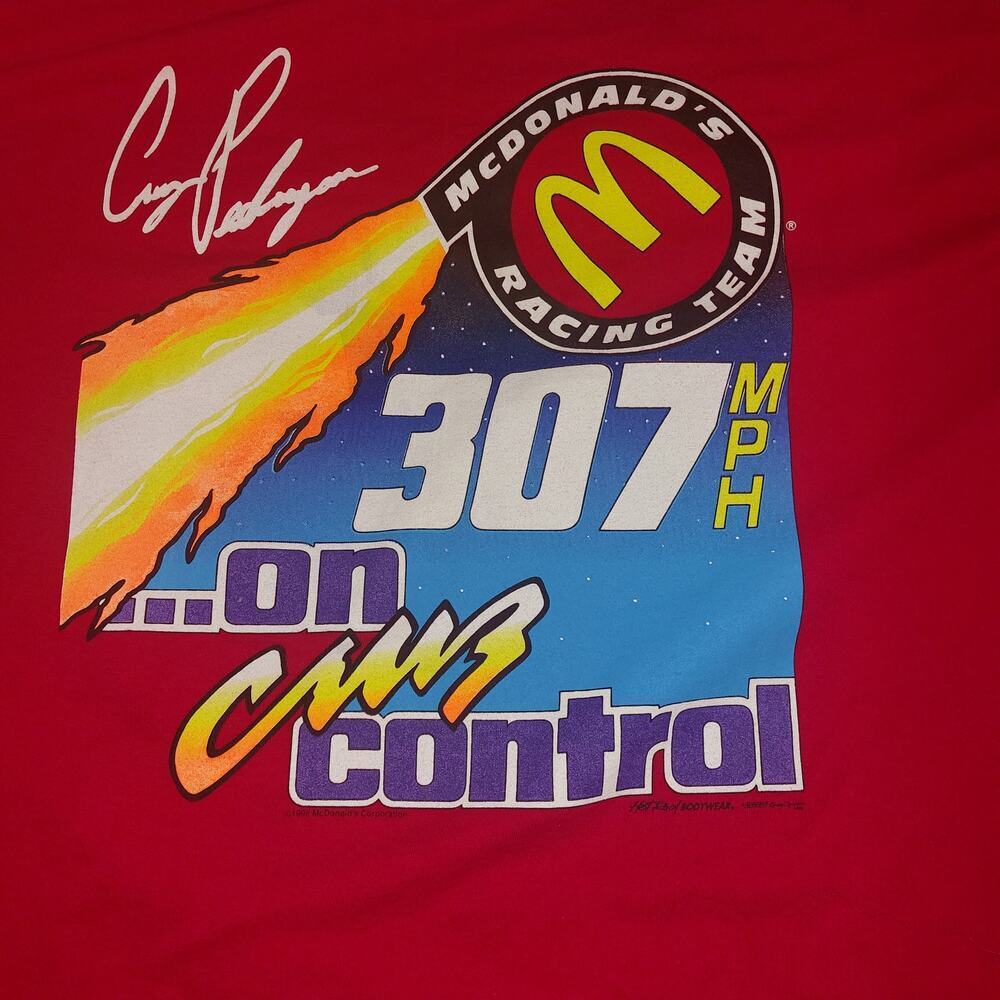 NHRA Rare Vintage Cruz Pedergon McDonald's Firebird Funny Car Size XL Kudzu Tee - Picture 7 of 16